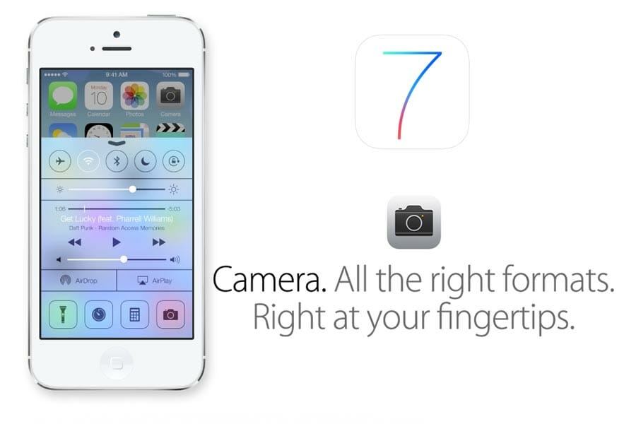 Control center con la app de cámara abajo a la derecha